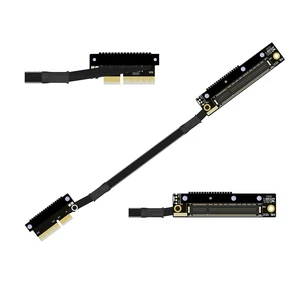 K28 Dual Reverse PCIe 5.0 x4 to x8 High-Speed Riser Cable, Gen5 128Gbps Side-Angled Black for Network Card SSD Capture Card (30CM,K28UL-LL) K28 Dual Reverse PCIe 5.0 x4 to x8 High-Speed Riser Cable, Gen5 128Gbps Side-Angled Black for Network Card SSD Capture Card (30CM,K28UL-LL)