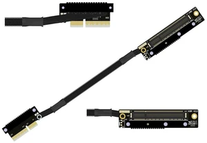 K28 Dual Reverse PCIe 5.0 x4 to x8 High-Speed Riser Cable, Gen5 128Gbps Side-Angled Black for Network Card SSD Capture Card (30CM,K28UR-LL) K28 Dual Reverse PCIe 5.0 x4 to x8 High-Speed Riser Cable, Gen5 128Gbps Side-Angled Black for Network Card SSD Capture Card (30CM,K28UR-LL)
