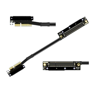 K28 Dual Reverse PCIe 5.0 x4 to x8 High-Speed Riser Cable, Gen5 128Gbps Side-Angled Black for Network Card SSD Capture Card (30CM,K28UR-RR) K28 Dual Reverse PCIe 5.0 x4 to x8 High-Speed Riser Cable, Gen5 128Gbps Side-Angled Black for Network Card SSD Capture Card (30CM,K28UR-RR)