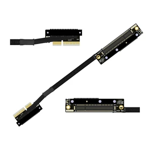 K28 Dual Reverse PCIe 5.0 x4 to x8 High-Speed Riser Cable, Gen5 128Gbps Side-Angled Black for Network Card SSD Capture Card (30CM,K28UL-TL) K28 Dual Reverse PCIe 5.0 x4 to x8 High-Speed Riser Cable, Gen5 128Gbps Side-Angled Black for Network Card SSD Capture Card (30CM,K28UL-TL)
