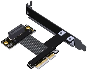 PCIe 5.0 x4 to x1 Extension Cable 32 Gbps HighSpeed Riser Support Network Card, USB Card, Capture Card, SSD Adapter Card (K21SL-BK-F2,25CM) PCIe 5.0 x4 to x1 Extension Cable 32 Gbps HighSpeed Riser Support Network Card, USB Card, Capture Card, SSD Adapter Card (K21SL-BK-F2,25CM)