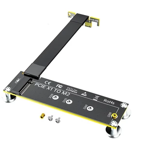 PCIe x1 to M.2 MKey/B+MKey Adapter Card Compatible with NVMe 2230 2242 2260 2280 SSD (10CM, PCIE3.0 x1 Cable 90°) PCIe x1 to M.2 MKey/B+MKey Adapter Card Compatible with NVMe 2230 2242 2260 2280 SSD (10CM, PCIE3.0 x1 Cable 90°)