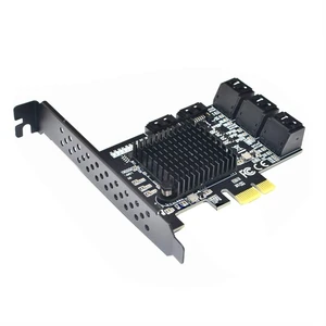 8 Ports SATA 3.0 to PCIe Expansion Card Adapter Converter with 6 SATA Cables Low Profile Bracket Boot As System Disk for Marvell 88SE9215 Chip with Heat Sink HDD (Only Card) 8 Ports SATA 3.0 to PCIe Expansion Card Adapter Converter with 6 SATA Cables Low Profile Bracket Boot As System Disk for Marvell 88SE9215 Chip with Heat Sink HDD (Only Card)