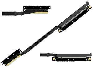 PCIe 5.0 x8 to x16 GPU Riser Cable with Latch 256Gbps HighSpeed Riser Supports RTX 50 Series, RX 90xx Series, New PCIe 5.0 GPU (K83UF-LL-FG,30CM) PCIe 5.0 x8 to x16 GPU Riser Cable with Latch 256Gbps HighSpeed Riser Supports RTX 50 Series, RX 90xx Series, New PCIe 5.0 GPU (K83UF-LL-FG,30CM)