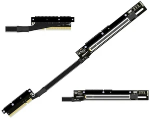 PCIe 5.0 x8 to x16 GPU Riser Cable with Latch 256Gbps HighSpeed Riser Supports RTX 50 Series, RX 90xx Series, New PCIe 5.0 GPU (K83UH-LL,30CM) PCIe 5.0 x8 to x16 GPU Riser Cable with Latch 256Gbps HighSpeed Riser Supports RTX 50 Series, RX 90xx Series, New PCIe 5.0 GPU (K83UH-LL,30CM)