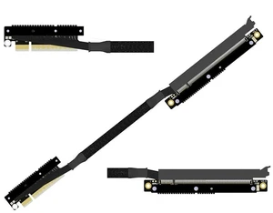 PCIe 5.0 x8 to x16 GPU Riser Cable with Latch 256Gbps HighSpeed Riser Supports RTX 50 Series, RX 90xx Series, New PCIe 5.0 GPU (K83UF-TR-FG,30CM) PCIe 5.0 x8 to x16 GPU Riser Cable with Latch 256Gbps HighSpeed Riser Supports RTX 50 Series, RX 90xx Series, New PCIe 5.0 GPU (K83UF-TR-FG,30CM)