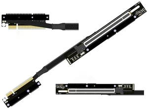 PCIe 5.0 x8 to x16 GPU Riser Cable with Latch 256Gbps HighSpeed Riser Supports RTX 50 Series, RX 90xx Series, New PCIe 5.0 GPU (K83UH-RR,30CM) PCIe 5.0 x8 to x16 GPU Riser Cable with Latch 256Gbps HighSpeed Riser Supports RTX 50 Series, RX 90xx Series, New PCIe 5.0 GPU (K83UH-RR,30CM)