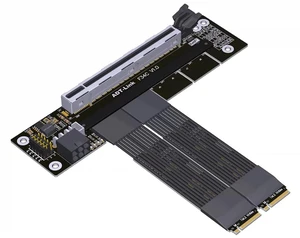 PCIe 5.0 x16 to x16 Bifurcation Riser Cable 512Gbps HighSpeed Supports x8+x8 Splitting for GPU Expansion (K4S-F34C-D8S-25cm) PCIe 5.0 x16 to x16 Bifurcation Riser Cable 512Gbps HighSpeed Supports x8+x8 Splitting for GPU Expansion (K4S-F34C-D8S-25cm)