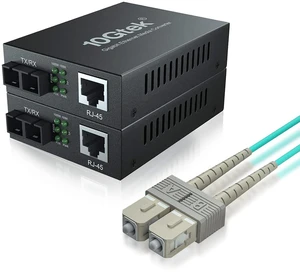 5-Meter OM3 SC to SC Fiber Optic Cord & 2Pack 1.25G Gigabit Ethernet Media Converter 5-Meter OM3 SC to SC Fiber Optic Cord & 2Pack 1.25G Gigabit Ethernet Media Converter