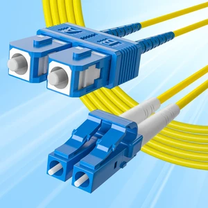 Fiber Patch Cable - LC to SC OS2 1G/10G Singlemode Jumper Duplex 9/125 LSZH Fiber Optic Cord, Yellow, 15-Meter(49.2-ft) Fiber Patch Cable - LC to SC OS2 1G/10G Singlemode Jumper Duplex 9/125 LSZH Fiber Optic Cord, Yellow, 15-Meter(49.2-ft)