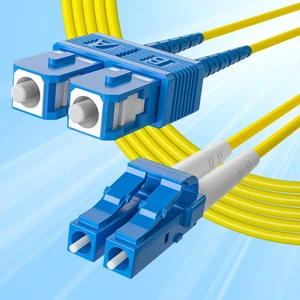 Fiber Patch Cable - LC to SC OS2 1G/10G Singlemode Jumper Duplex 9/125 LSZH Fiber Optic Cord, Yellow, 1.5-Meter(4.9-ft) Fiber Patch Cable - LC to SC OS2 1G/10G Singlemode Jumper Duplex 9/125 LSZH Fiber Optic Cord, Yellow, 1.5-Meter(4.9-ft)