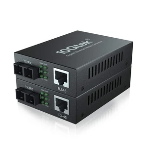 Gigabit MultiMode Fiber to Ethernet Media Converter, Dual SC, 1000Base-FX to 10/100/1000Base-Tx Gigabit MMF Fiber SC to Copper RJ45 Ethernet Converter, UL Certified, 2km, Pack of 2 Gigabit MultiMode Fiber to Ethernet Media Converter, Dual SC, 1000Base-FX to 10/100/1000Base-Tx Gigabit MMF Fiber SC to Copper RJ45 Ethernet Converter, UL Certified, 2km, Pack of 2