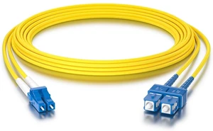 Fiber Patch Cable - LC to SC OS2 1G/10G Singlemode Jumper Duplex 9/125 LSZH Fiber Optic Cord, Yellow, 1-Meter(3.3-ft)