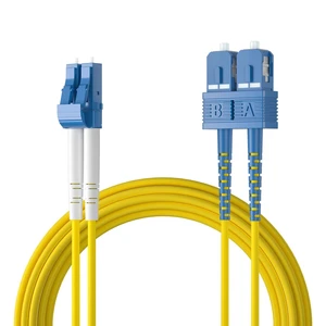 Fiber Patch Cable - LC to SC OS2 1G/10G Singlemode Jumper Duplex 9/125 LSZH Fiber Optic Cord, Yellow, 3-Meter(9.8-ft) Fiber Patch Cable - LC to SC OS2 1G/10G Singlemode Jumper Duplex 9/125 LSZH Fiber Optic Cord, Yellow, 3-Meter(9.8-ft)