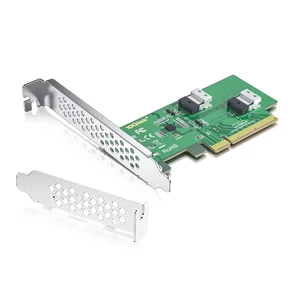 PCIe 4.0 x8 to Dual SFF-8654 Adapter Card Supports 2X U.2 NVMe SSDs, SlimSAS 4i Interface, Requires Bifurcation Support PCIe 4.0 x8 to Dual SFF-8654 Adapter Card Supports 2X U.2 NVMe SSDs, SlimSAS 4i Interface, Requires Bifurcation Support