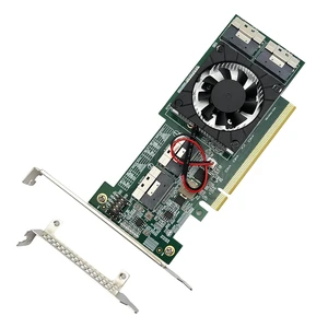 PCIe3.0 X16 to (4X) SFF-8654 8i Adapter, for GPU & NVMe SSD, PLX8749 Controller with Bifurcation Function, Applicable to Windows Server/Windows/linux/VMwareESX/ESXi/FreeBSD14/Ubuntu System PCIe3.0 X16 to (4X) SFF-8654 8i Adapter, for GPU & NVMe SSD, PLX8749 Controller with Bifurcation Function, Applicable to Windows Server/Windows/linux/VMwareESX/ESXi/FreeBSD14/Ubuntu System
