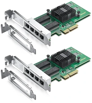 1000Mbps Gigabit Ethernet Converged Network Adapter (NIC) with Intel I350 Chip | Ethernet PCI Express NIC Network Card | Quad Copper RJ45 Ports | PCI Express 2.1 X4 | Compare to Intel I350-T4, 2-Pack 1000Mbps Gigabit Ethernet Converged Network Adapter (NIC) with Intel I350 Chip | Ethernet PCI Express NIC Network Card | Quad Copper RJ45 Ports | PCI Express 2.1 X4 | Compare to Intel I350-T4, 2-Pack