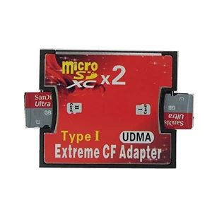 Micro SD SDHC SDXC Card to UDMA CF Adapter Card Compatible with Canon Nikon Camera (Dual Micro SD Card) Micro SD SDHC SDXC Card to UDMA CF Adapter Card Compatible with Canon Nikon Camera (Dual Micro SD Card)