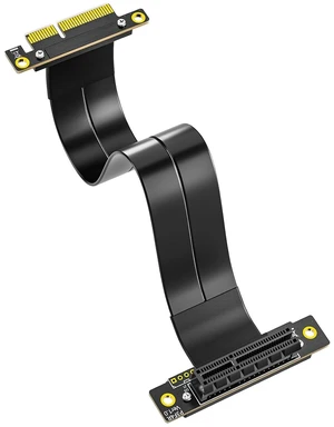 PCIe 3.0 x4 Riser Cable, Male 90° to Female 90° PCIe Extender Jumper GPU/SSD/Server, 25cm/0.82ft PCIe 3.0 x4 Riser Cable, Male 90° to Female 90° PCIe Extender Jumper GPU/SSD/Server, 25cm/0.82ft