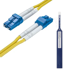 1 Pack of 3M OS2 LC to LC Fiber Patch Cable and 1 Pack of Fiber Optic connectors Cleaner Pen 1 Pack of 3M OS2 LC to LC Fiber Patch Cable and 1 Pack of Fiber Optic connectors Cleaner Pen
