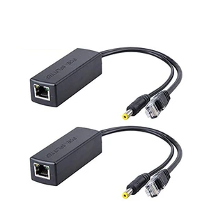 POE Splitter Cable 100Mb/s 155Mb/s, 802.3AT/AF, 48V to 12V (PSE chip Inside), 100 Meters Link (2-Pack) POE Splitter Cable 100Mb/s 155Mb/s, 802.3AT/AF, 48V to 12V (PSE chip Inside), 100 Meters Link (2-Pack)