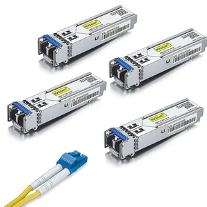 4 Pack of 0.5M LC to LC OS2 Fiber Patch Cable & 4 Pack of 1.25G SFP 1000Base-LX Transceiver 4 Pack of 0.5M LC to LC OS2 Fiber Patch Cable & 4 Pack of 1.25G SFP 1000Base-LX Transceiver