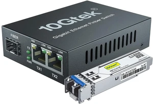 3 Ports 1.25G Media Converter with 1 SFP Port + 2 RJ45 Ports, Packed with a 1000Base-LX Module, 1000Base-LX to 10/100/1000Base-Tx, up to 20-KM 3 Ports 1.25G Media Converter with 1 SFP Port + 2 RJ45 Ports, Packed with a 1000Base-LX Module, 1000Base-LX to 10/100/1000Base-Tx, up to 20-KM