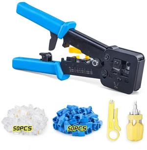RJ45 Crimp Tool Ethernet Connector Crimper Cutter Crimping Wire Cable Stripper Stripping Blades, kit RJ45 Crimp Tool Ethernet Connector Crimper Cutter Crimping Wire Cable Stripper Stripping Blades, kit