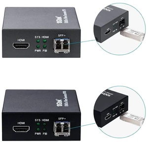 A Pair of HDMI to Fiber Optic Converter, HDMI Extender with SFP+ Transceiver, SFP+ LR Lite Module up to 2km Link Length, Support HDMI 1.4a, 4Kx2K@30Hz A Pair of HDMI to Fiber Optic Converter, HDMI Extender with SFP+ Transceiver, SFP+ LR Lite Module up to 2km Link Length, Support HDMI 1.4a, 4Kx2K@30Hz