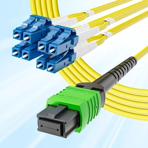 MPO to 8xLC Fanout Patch Cable, Singlemode 9/125 SMF, LSZH 8-Core, Female MPO (No PIN) to LC Duplex, for QSFP+ Transceivers, 1m (3.3ft) MPO to 8xLC Fanout Patch Cable, Singlemode 9/125 SMF, LSZH 8-Core, Female MPO (No PIN) to LC Duplex, for QSFP+ Transceivers, 1m (3.3ft)