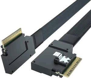 24G SlimSAS SFF-8654 to SFF-8654 Cable, 8i, SAS 4.0, 100-ohm, for Servers, Storage Systems, Workstations & High-Performance Computing, Right Exit to Right Exit, 0.5-m(1.65ft) 24G SlimSAS SFF-8654 to SFF-8654 Cable, 8i, SAS 4.0, 100-ohm, for Servers, Storage Systems, Workstations & High-Performance Computing, Right Exit to Right Exit, 0.5-m(1.65ft)