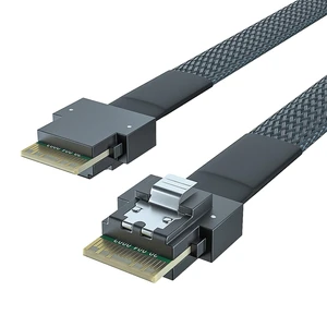 24G SlimSAS SFF-8654 to SFF-8654 Cable, 4i Internal Cable, SAS 4.0, 100-ohm, Compatible with Servers, Storage Systems, Workstations & High-Performance Computing, 0.5-m(1.65ft) 24G SlimSAS SFF-8654 to SFF-8654 Cable, 4i Internal Cable, SAS 4.0, 100-ohm, Compatible with Servers, Storage Systems, Workstations & High-Performance Computing, 0.5-m(1.65ft)