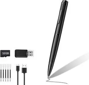 1080P Mini Camera Pen 32GB Security Cam Nanny Camera with Loop Recording for Indoor and Home, No WiFi