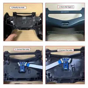 JVFYI DIY Solder Type-C Female Socket Replace Micro-USB 5Pin for PS4 DualShock JDS-040 JDS-055 Repair Part Board Connector Module