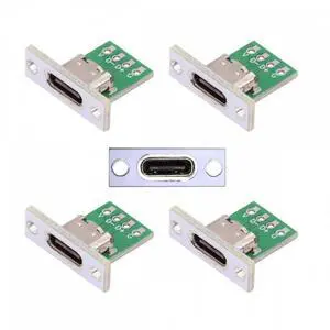 JVFYI 5pcs/set DIY OEM Type C Female Socket Connector Panel Mount Type with PC Board 24pin USB 2.0 Pinout JVFYI 5pcs/set DIY OEM Type C Female Socket Connector Panel Mount Type with PC Board 24pin USB 2.0 Pinout