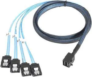 JVFYI Internal Mini SAS SFF-8643 Host to 4 SATA 7pin Target Hard Disk 6Gbps Data Server Raid Cable 50cm SF-074-0.5M