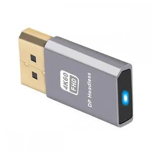 JVFYI 4K@60Hz DP Virtual Display Displayport Active Adapter Dummy Plug Headless Ghost Emulator 1080p@120Hz