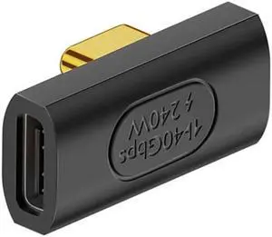 JVFYI USB4 Type C Male to Female Extension 240W Power 40Gbps Data 8K Video Adapter Low Profile Left Right Angled for NS Phone Laptop