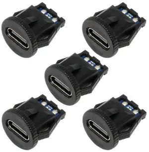 JVFYI 5pcs/set DIY OEM Type C Female Socket Connector to 6Pin PCBA Pinout Round Latch Mount Type DC 5V/20V PD Power IP67 JVFYI 5pcs/set DIY OEM Type C Female Socket Connector to 6Pin PCBA Pinout Round Latch Mount Type DC 5V/20V PD Power IP67