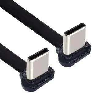 JVFYI USB-C Type C to USB-C Ultra Slim Flat Power USB2.0 Data Cable Angled Connector 65W Fast Charge for Laptop Tablet Phone JVFYI USB-C Type C to USB-C Ultra Slim Flat Power USB2.0 Data Cable Angled Connector 65W Fast Charge for Laptop Tablet Phone