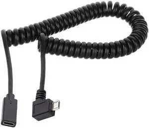 JVFYI Stretch Coiled USB-C Keyboard Mouse Cable for Gaming Keyboard Micro USB Male to Type-C Female Extension Cable Power & Data