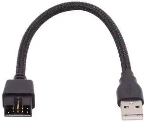 JVFYI Single USB 2.0 Male Type-A to Motherboard 9Pin 10Pin Male Header Cable with Sleeve 20cm JVFYI Single USB 2.0 Male Type-A to Motherboard 9Pin 10Pin Male Header Cable with Sleeve 20cm