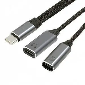 JVFYI USB-C Type-C Male to 8P Female Audio DAC AUX Music 16bit 48kHz & 100W PD Power Cable for Laptop Tablet Phone