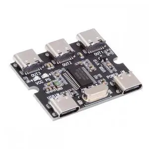 JVFYI USB-C 2.0 1-to-3 Three Ports HUB PCBA PCs 3 Devices Type-C for Keyboard Mouse Scanner Printer