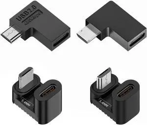 JVFYI 4pcs/lot USB-C USB2.0 Type C Female to Micro USB Male Power Data Adapter 90/360 Degree Angled Type JVFYI 4pcs/lot USB-C USB2.0 Type C Female to Micro USB Male Power Data Adapter 90/360 Degree Angled Type