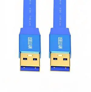 JVFYI Ultra Flat Slim USB 3.0 Type-A Male to USB3.0 A Male Cable Extension Blue 5Gbps for Disk SSD Camera Data JVFYI Ultra Flat Slim USB 3.0 Type-A Male to USB3.0 A Male Cable Extension Blue 5Gbps for Disk SSD Camera Data