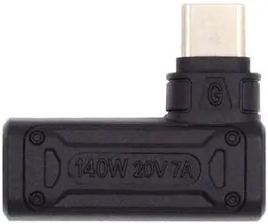 JVFYI 140W 100W DC Jack 5.5x2.1mm Input to USB-C Type-C Angled 90 Degree Power Plug Charge Adapter for Laptop Phone