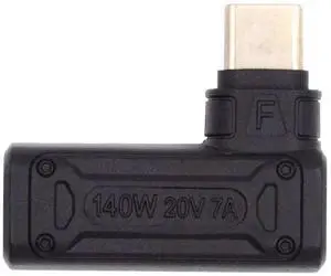 JVFYI 140W 100W DC Jack 5.5x2.5mm Input to USB-C Type-C Angled 90 Degree Power Plug Charge Adapter for Laptop Phone JVFYI 140W 100W DC Jack 5.5x2.5mm Input to USB-C Type-C Angled 90 Degree Power Plug Charge Adapter for Laptop Phone