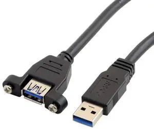 JVFYI USB 3.0 Type A Male to Type A Female Extension Cable 50cm Panel Mount Type for Laptop Desktop