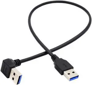 JVFYI Angled USB 3.0 Type-A Male to Straight 3.0 Type-A Male Data 5Gbps Cable 90 Degree Down Angled 40cm